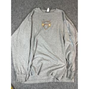 Vintage 1996 Highlander Macleod Cross Sword Medieval Graphic Shirt Mens L Gray